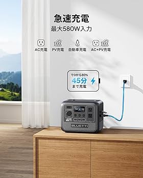 Amazon.co.jp: BLUETTI ポータブル電源 AC50B 448Wh/700W 急速充電 APP